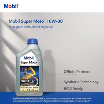 MOBIL Super Moto 20W-40 4T Premium Technology Conventional Engine Oil  (1 L, Pack of 1)