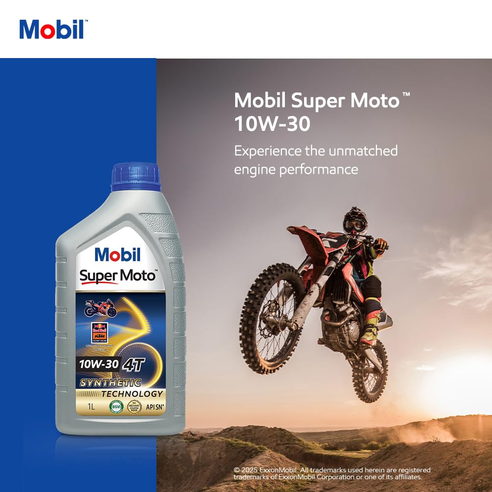 MOBIL Super Moto 20W-40 4T Premium Technology Conventional Engine Oil  (1 L, Pack of 1)